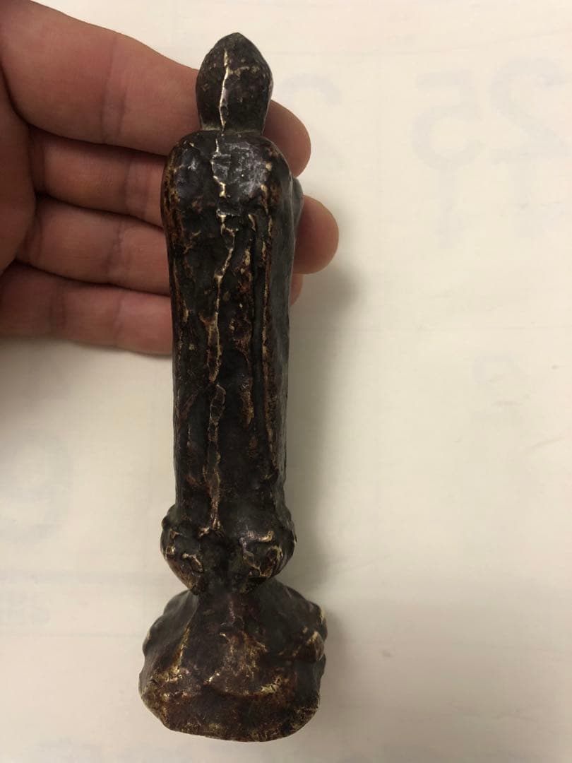 古董，阿弥陀如来像，中国清時代，古铜製，旧家藏出。