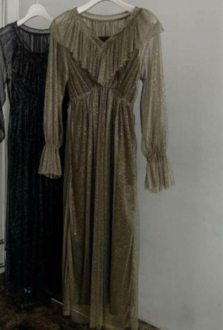 スーツ・フォーマル・ドレス AMERI GLITTER FRILL COLLAR DRESS