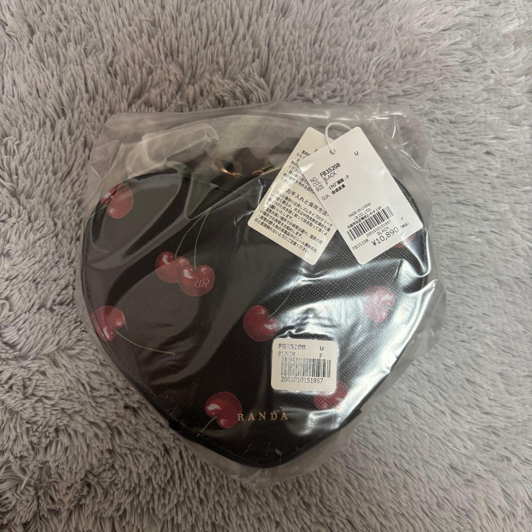 RANDA ランダ 2WAY チェリープリント ハート ミニ バッグ ブラック