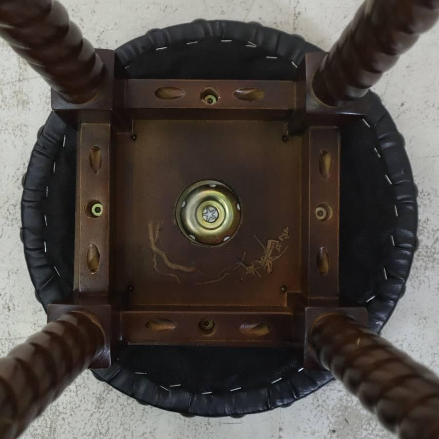 イタリア製 座面回転 バースツール ツイストレッグ アンティーク調 クラシカル