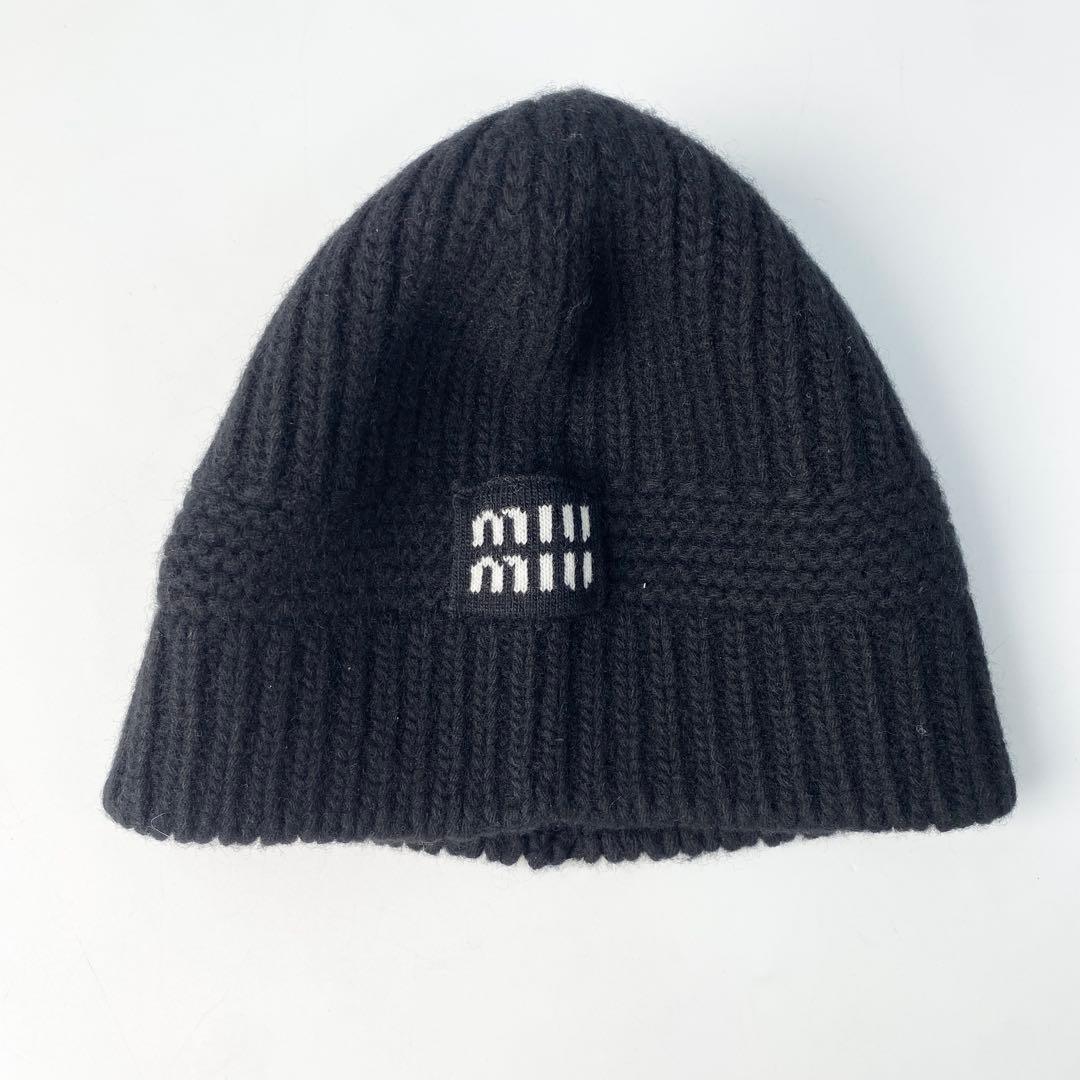美品 ミュウミュウ miumiu ニット帽 Sサイズ 5HC311.