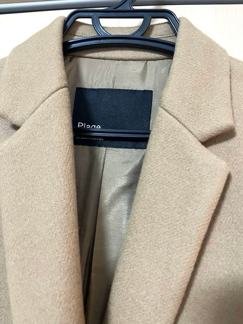 Plage ロングテーラードカラーコート　キャメル　38 プラージュ