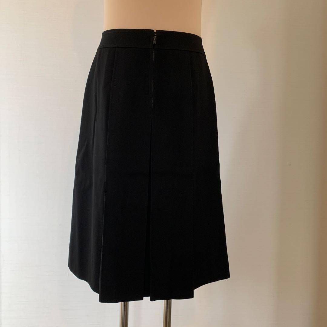 CELINE 濃紺　チェーン付き箱ひだスカート