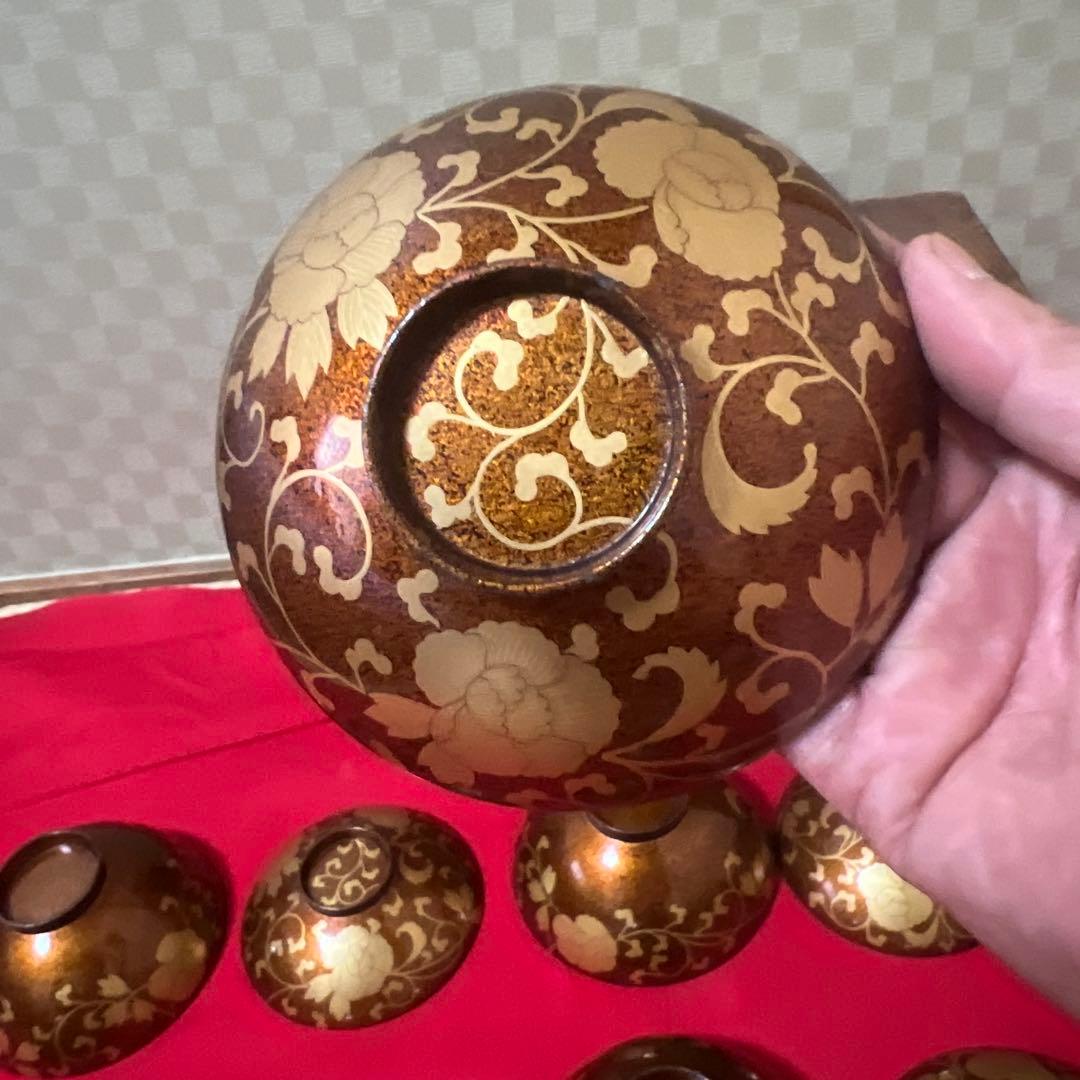 梨子地蒔絵吸物椀　10客供箱