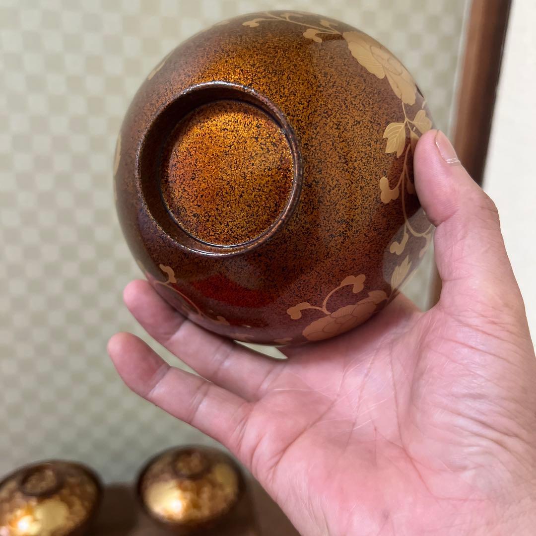 梨子地蒔絵吸物椀　10客供箱