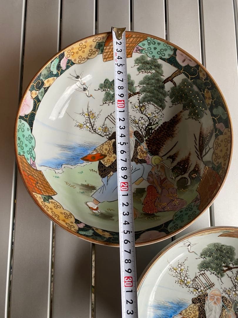 九谷焼　大鉢　縁起物　高砂　骨董　和皿