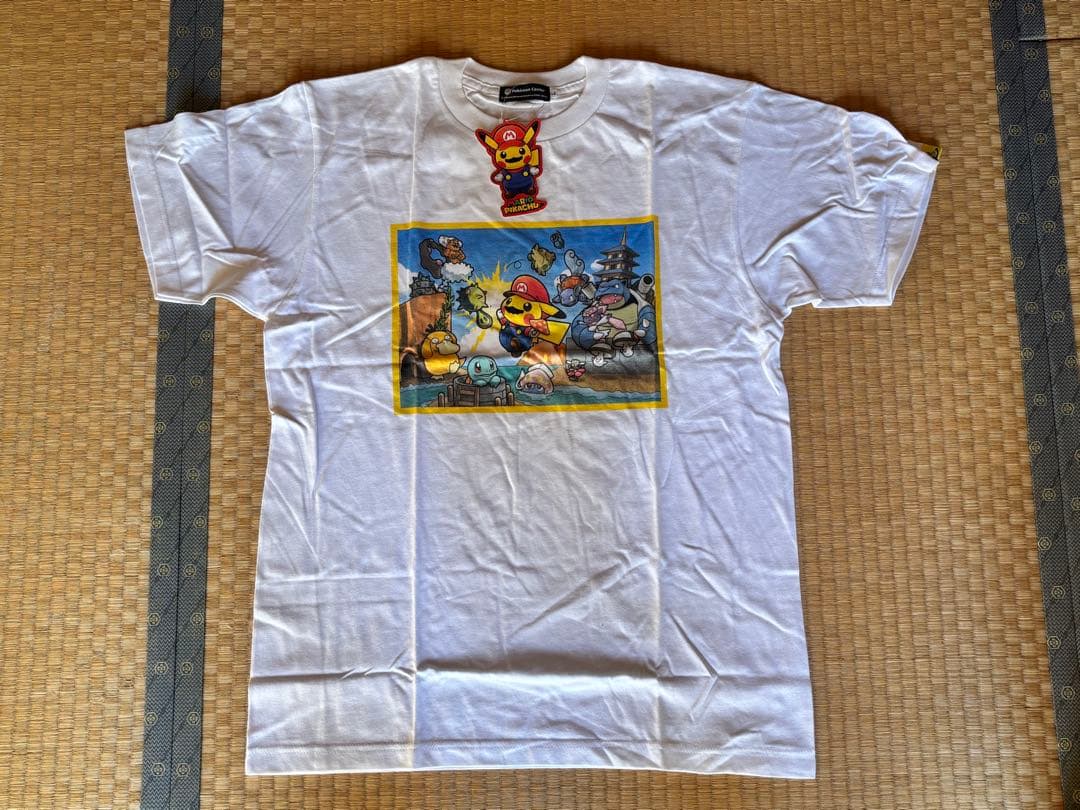 マリオピカチュウ Tシャツ ホワイト Adult Lサイズ