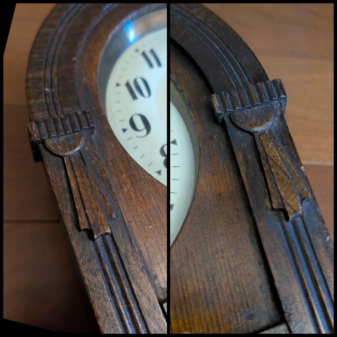 古時計　掛時計　アンティーク掛時計　ゼンマイ時計　レトロ時計　英工舎