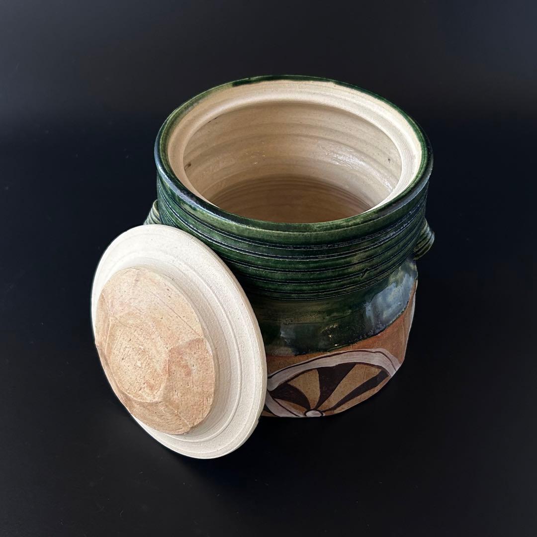 茶道具　鳴海織部　耳付　水指　菊泉窯　源彦　共箱　オリベ　茶会　稽古