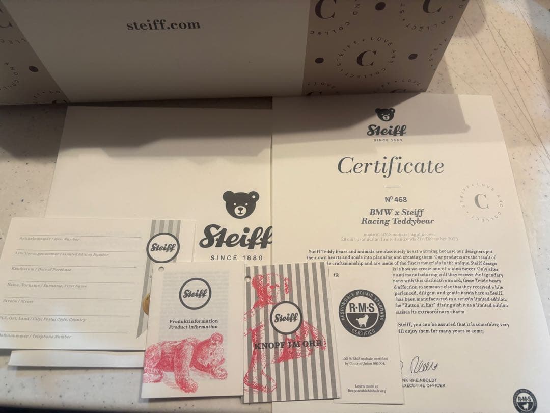 Steiff BMW テディベア 30cm イニシャル