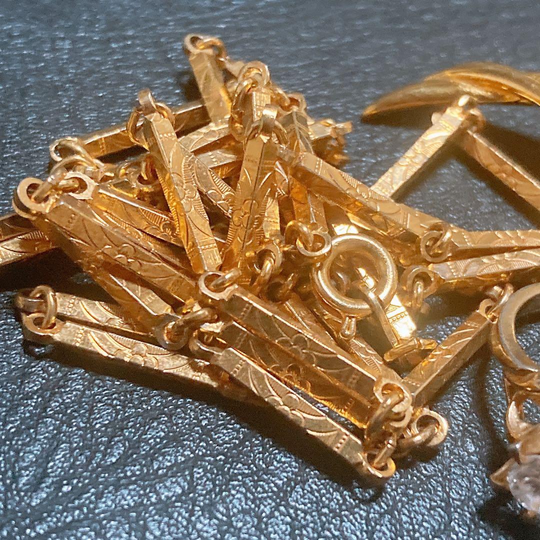 ゴールドアクセサリー リング ネックレス ブローチ ３点まとめ売り