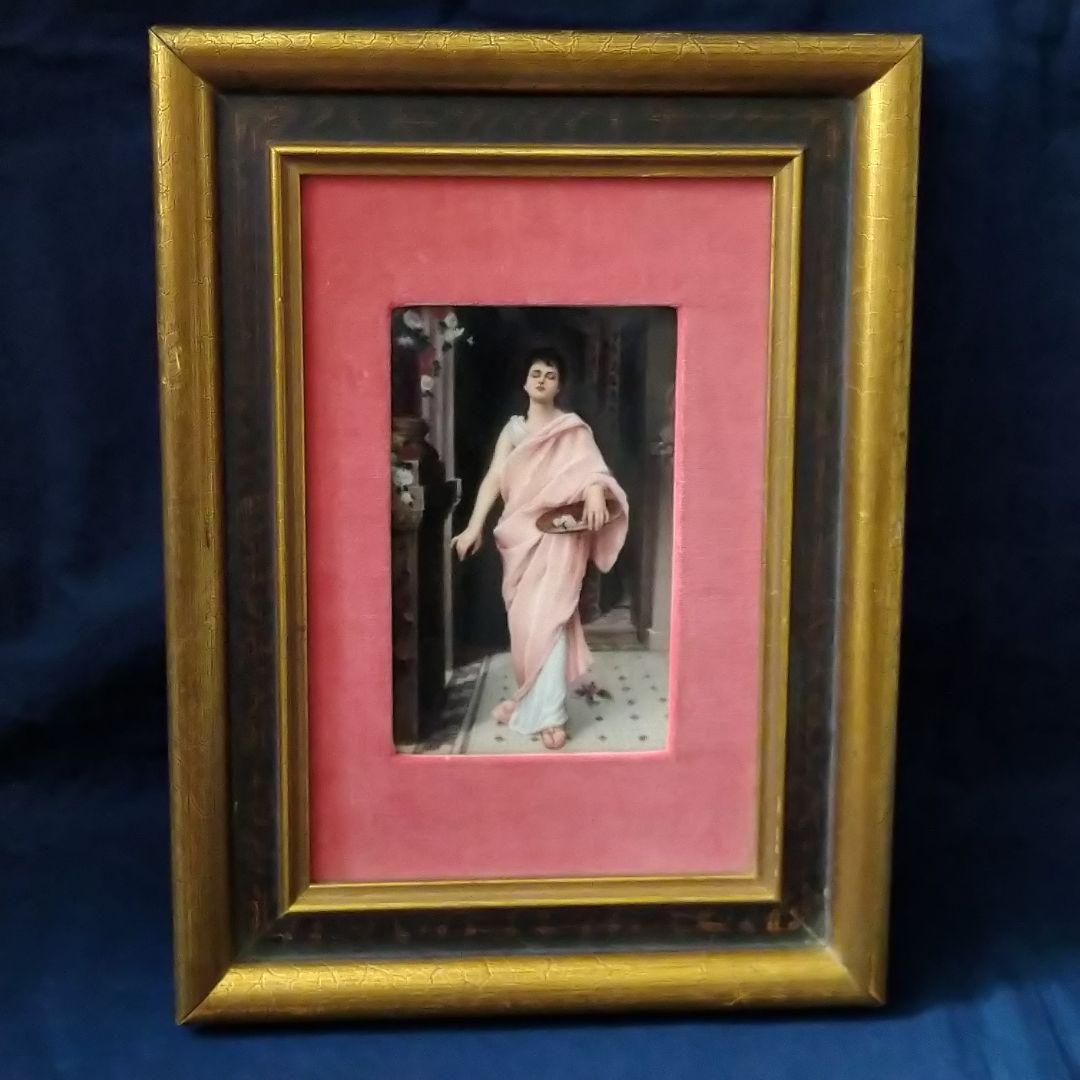 ✤KPMベルリン✤額入り陶版画✤「女性像」