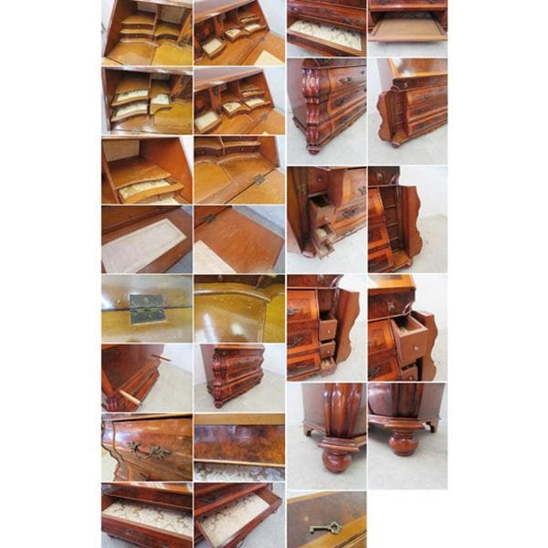 ユーロアンティーク■ロココ様式■ライティングデスク■ボンベフロント■