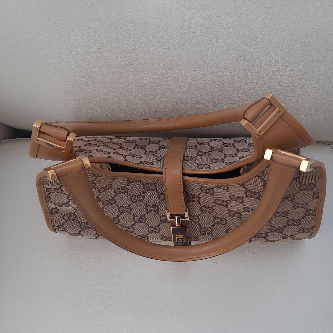 【使用感少】美品　グッチ ハンドバッグ ジャッキー ヴィンテージ ベージュ