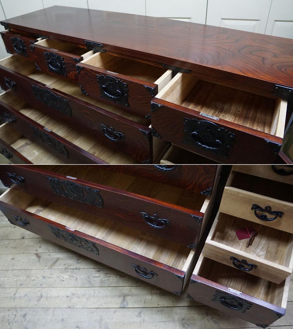 岩屋堂 民芸家具 箪笥 収納 和箪笥 木目 南部鉄 伝統民芸家具 和ダンス