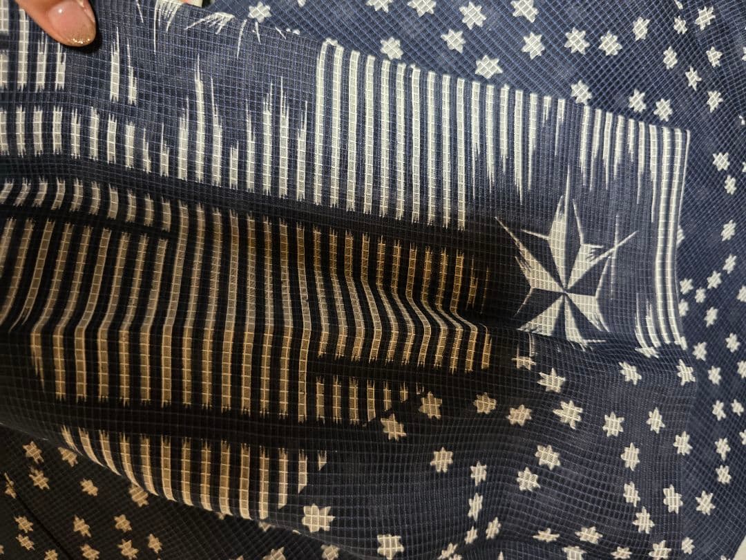 レア中のレア、日本橋竺仙 絹紅梅最高級浴衣 貴重な絵羽柄一点モノ