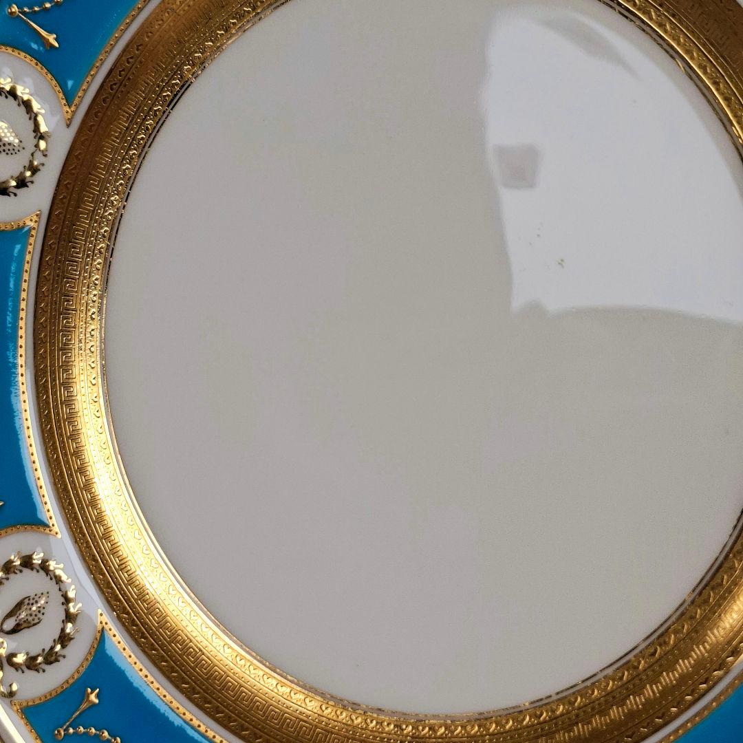 1900年 ミントン minton エナメル ターコイズ キャビネット プレート