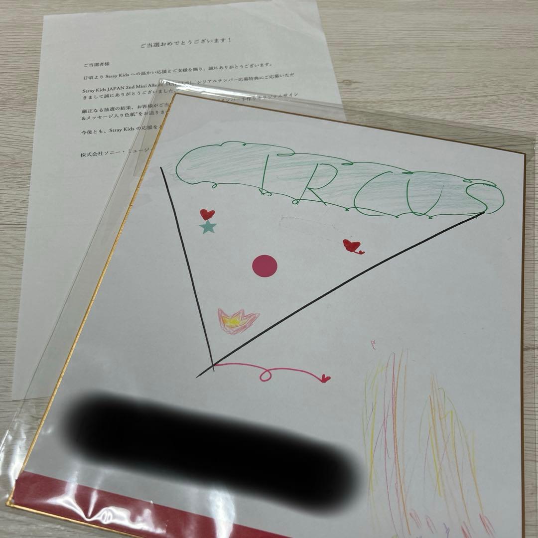 stray kids チャンビン　サイン色紙