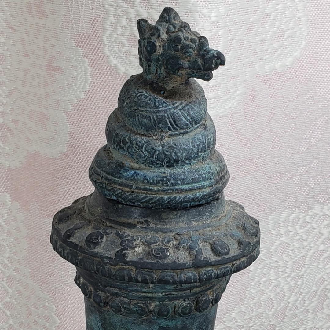 ◆『高麗龍蓋双龍紋青銅浄瓶』 水瓶◆検）仏像 鉄瓶 新羅仏 高麗仏 百済仏 鐘