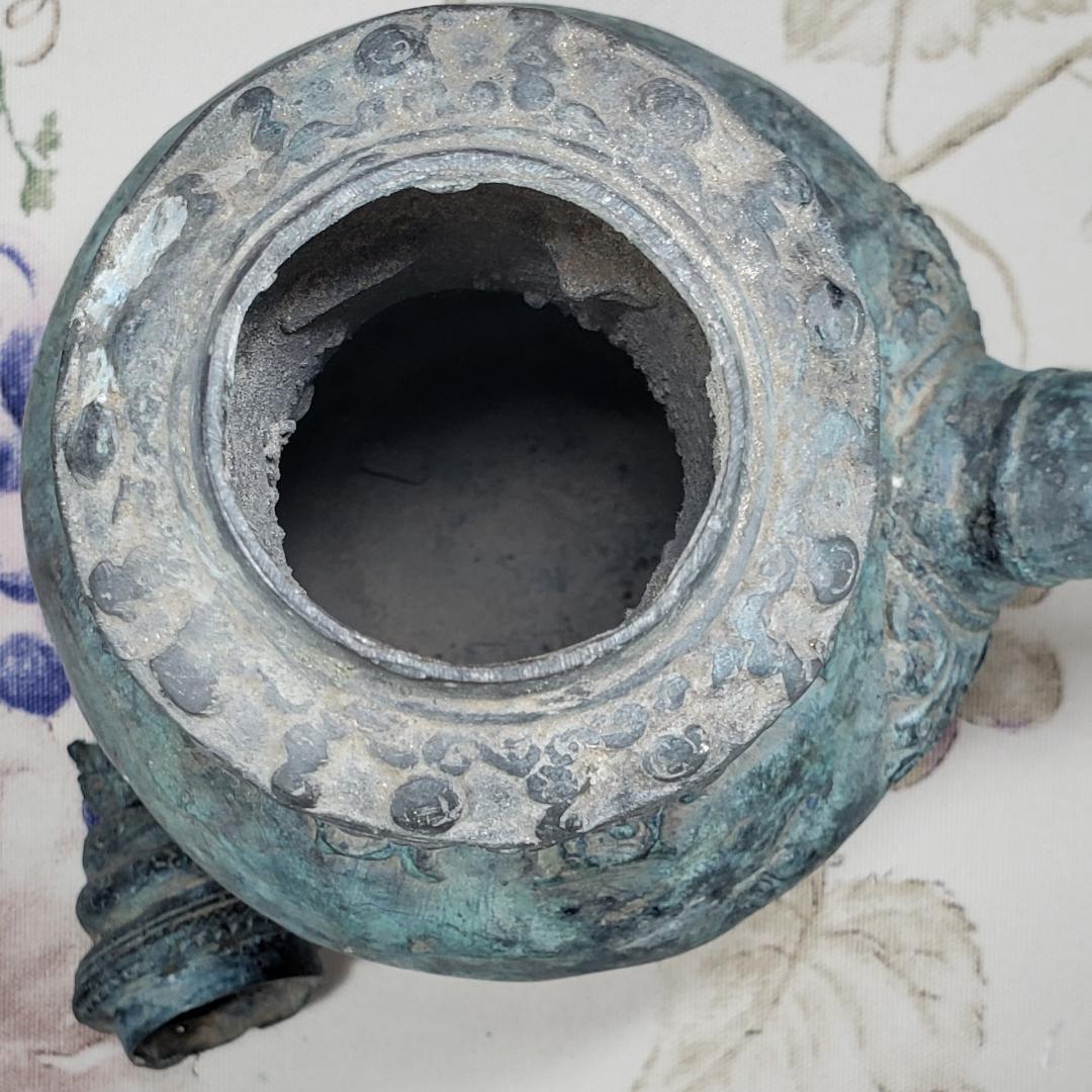 ◆『高麗龍蓋双龍紋青銅浄瓶』 水瓶◆検）仏像 鉄瓶 新羅仏 高麗仏 百済仏 鐘