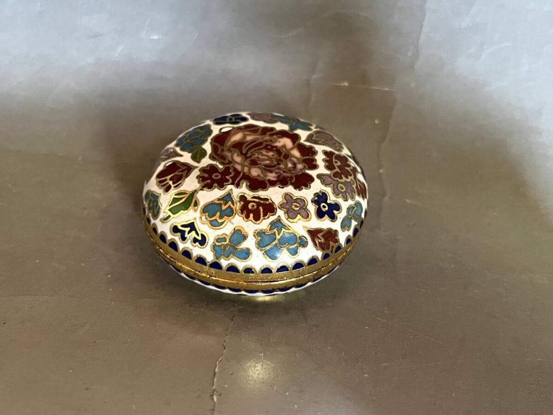 香合■七宝 花尽くし 白 香道具 お香入れ お茶道具 古美術 時代物 骨董品■