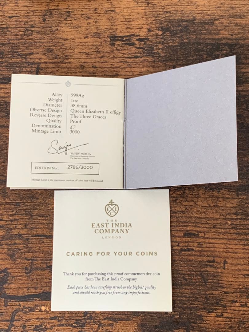 セントヘレナ 2021 スリーグレイセス 銀貨 プルーフ 1オンス