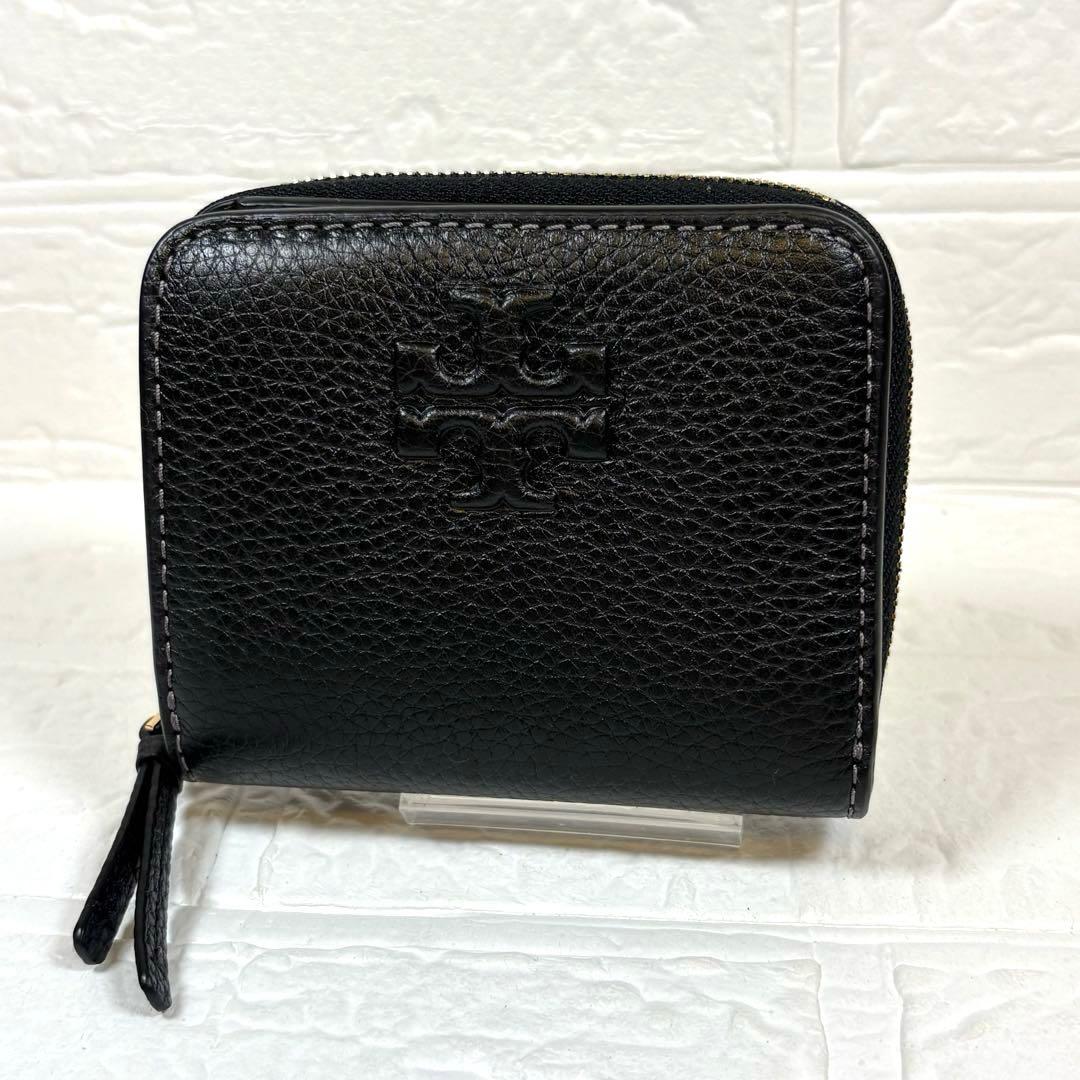 トリーバーチ TORY BURCH ラウンドファスナー折り財布 ブラック