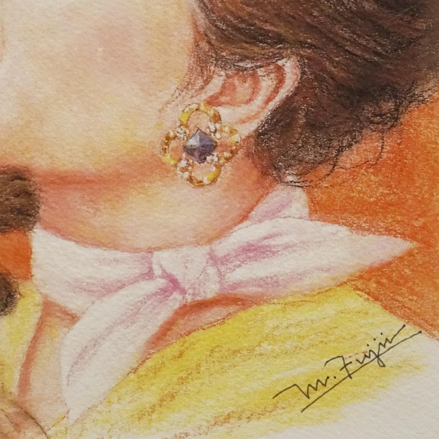 小林幸子 肖像画 M.Fujii 13/100 リトグラフ 額装 美術品No.2