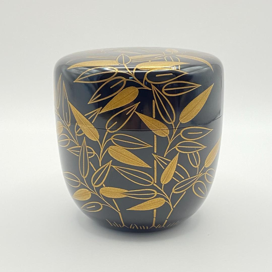 大棗 笹蒔絵　中村恭蔵　共箱入　茶道具　薄茶器　漆芸　伝統工芸品