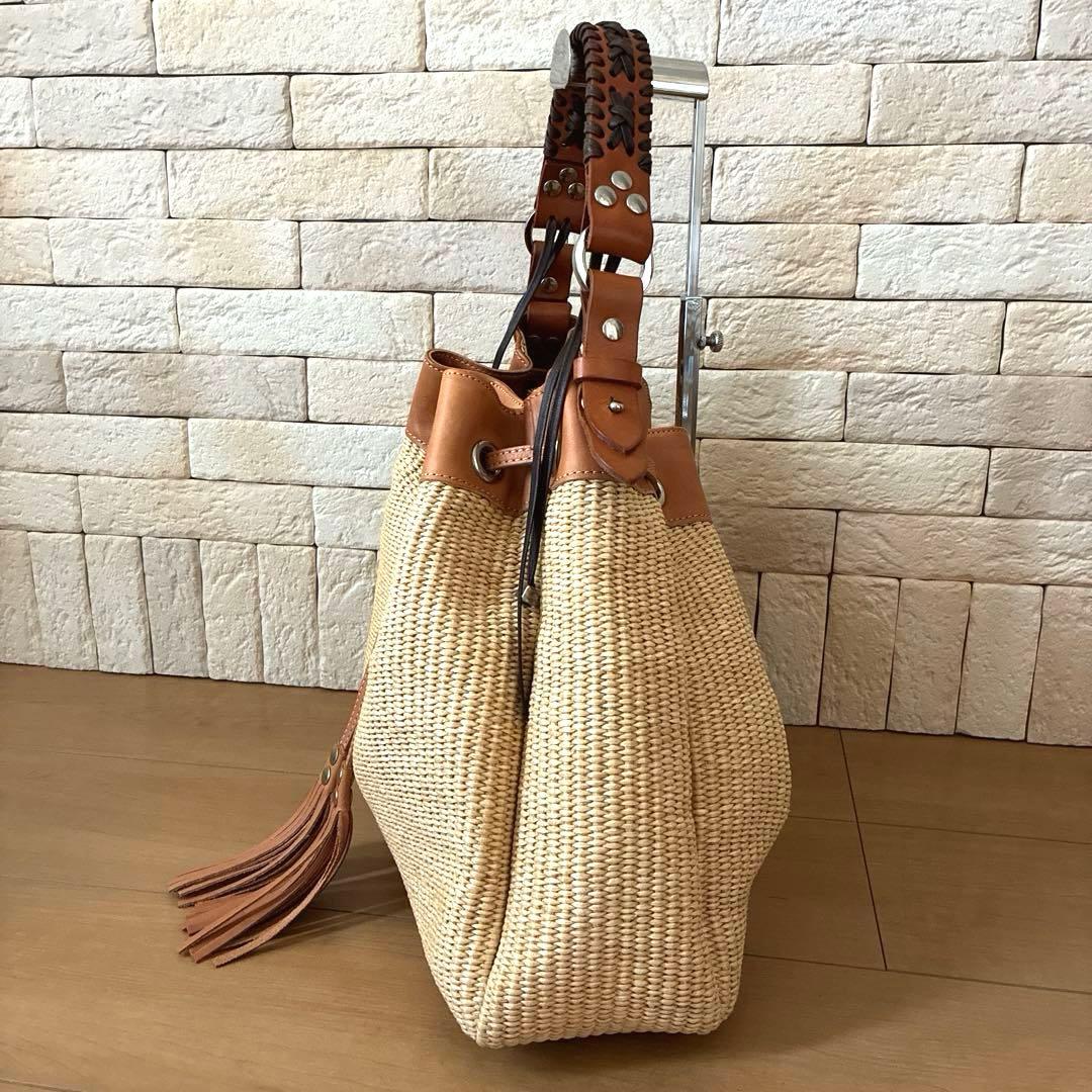 IENA ラフィア×レザー トート＆ショルダーバッグ Made in Italy