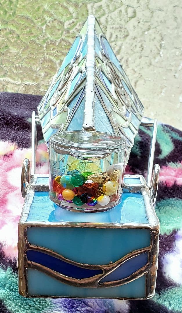 【Sankyo】ステンドグラスタイプ『オルゴール付き大型万華鏡』☆全長30cm☆