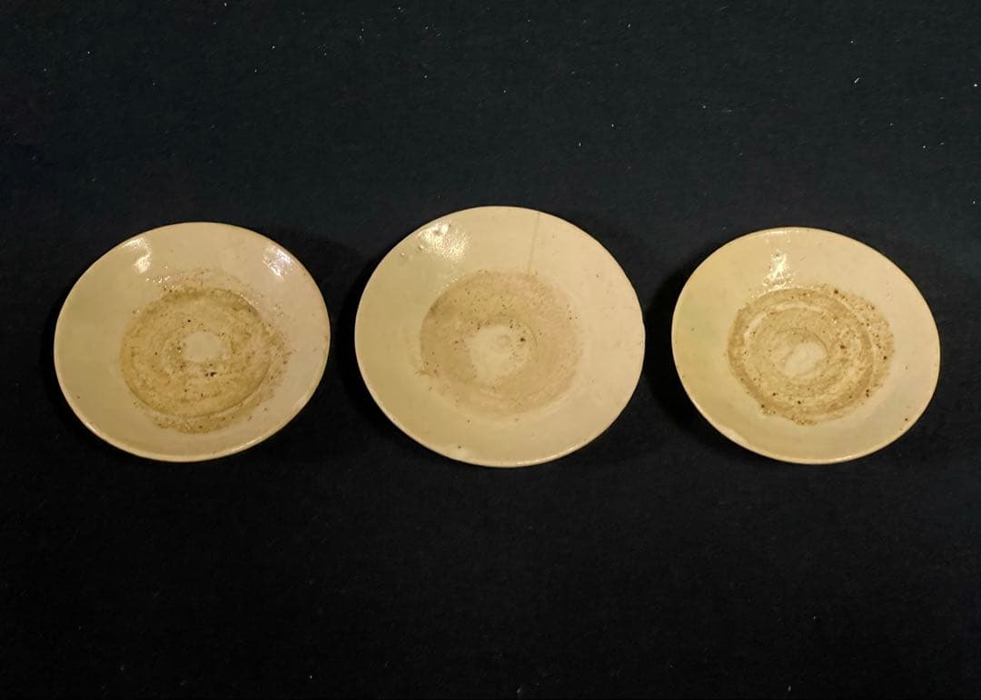 「祖」 くらわんか 白磁 豆皿 3客 波佐見焼 伊万里 （A）