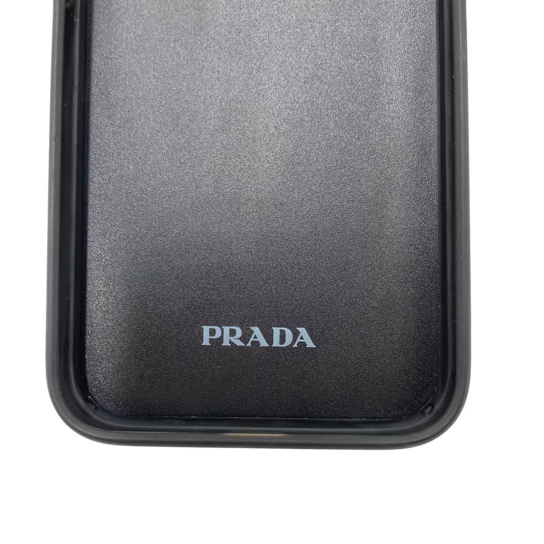 正規品 PRADA iPhone14用ケース 三角ロゴ サファイアーノレザー