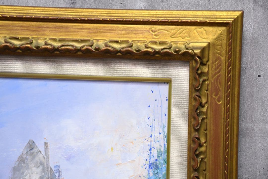 EDK111 田巻洋一 サクレクール寺院 モンマルトル F3号 油彩画 額装