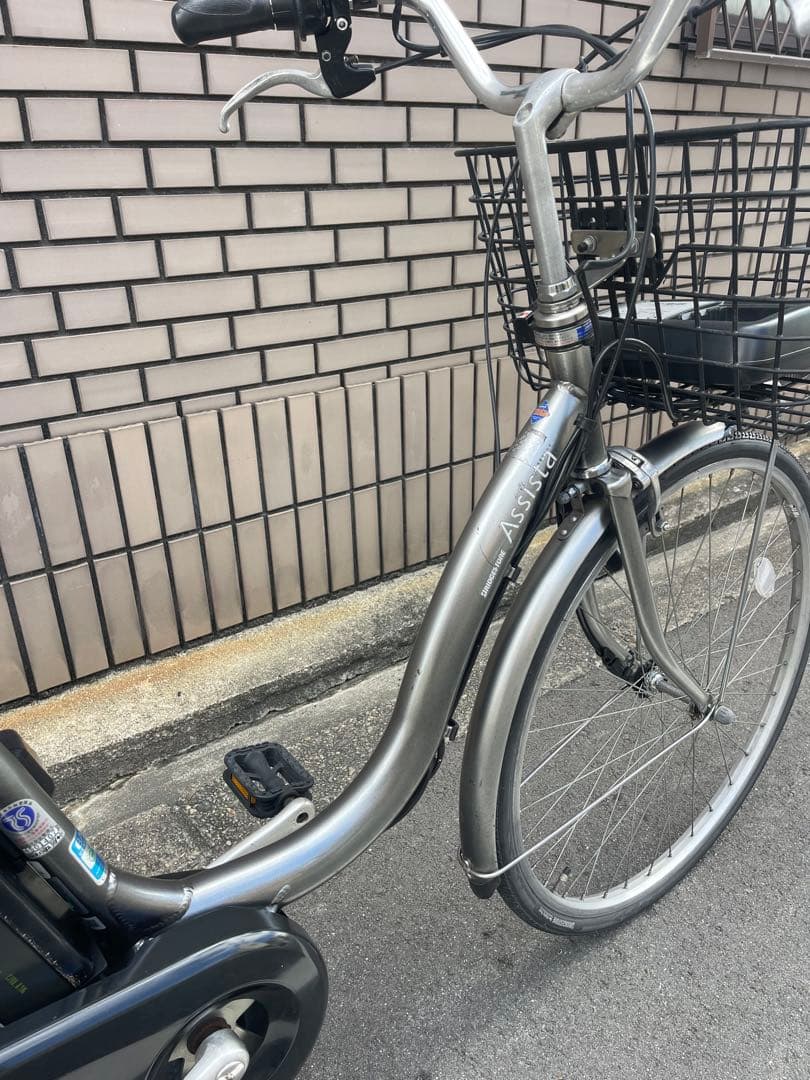 電動アシスト自転車 シルバー バスケット付き