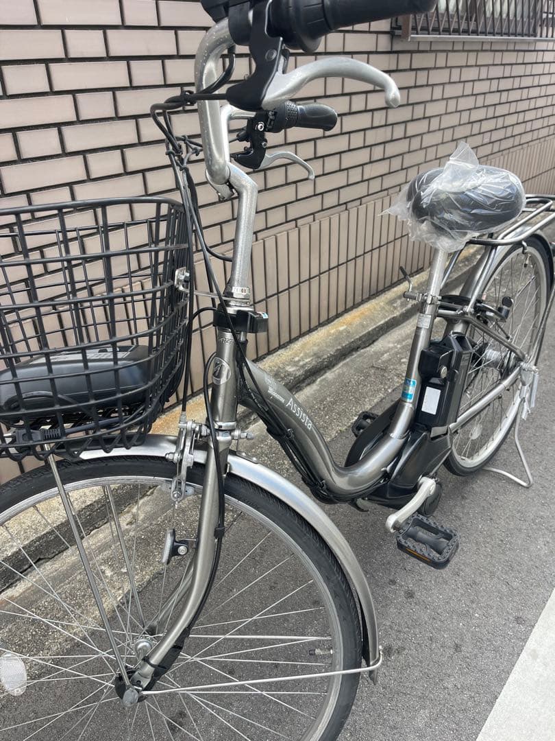 電動アシスト自転車 シルバー バスケット付き
