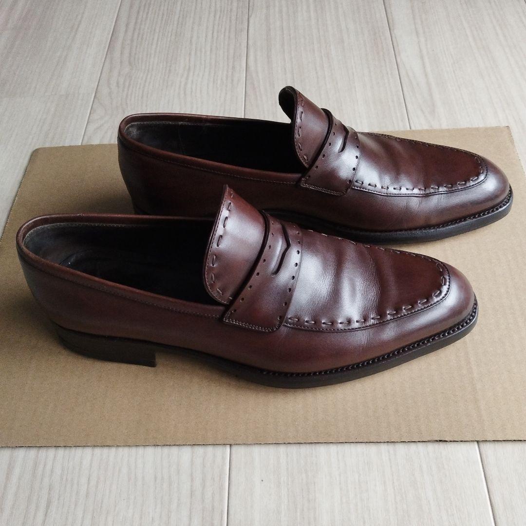 エルメネジルド ゼニア　ドレスアップローファー　ブラウン　カウレザー　トリプルX