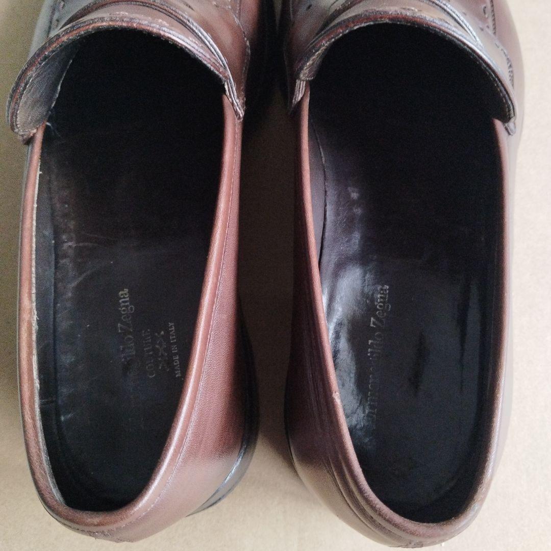 エルメネジルド ゼニア　ドレスアップローファー　ブラウン　カウレザー　トリプルX