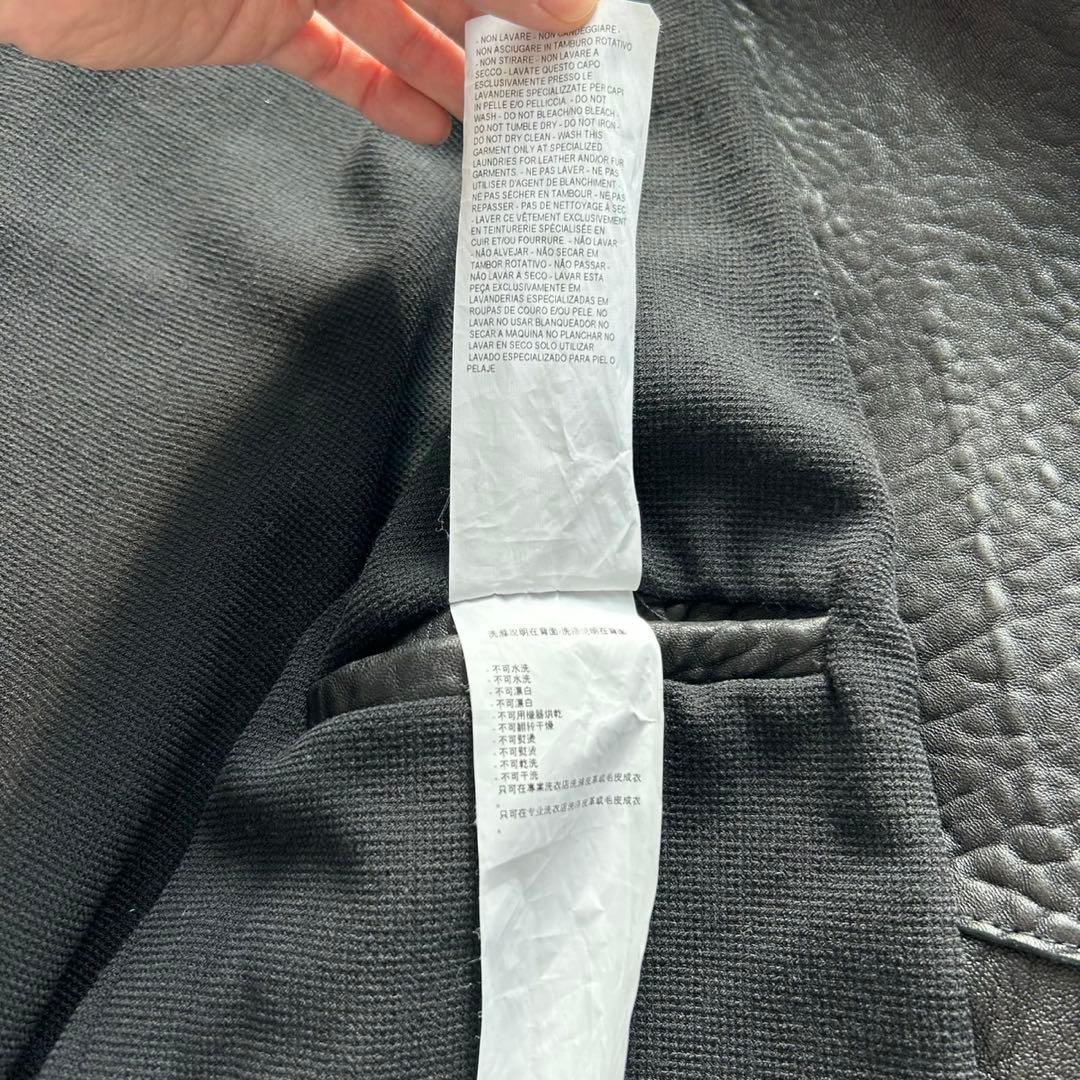 【美品】EMPORIO ARMANI羊革 黒タグ フード ベルト付き レザー44