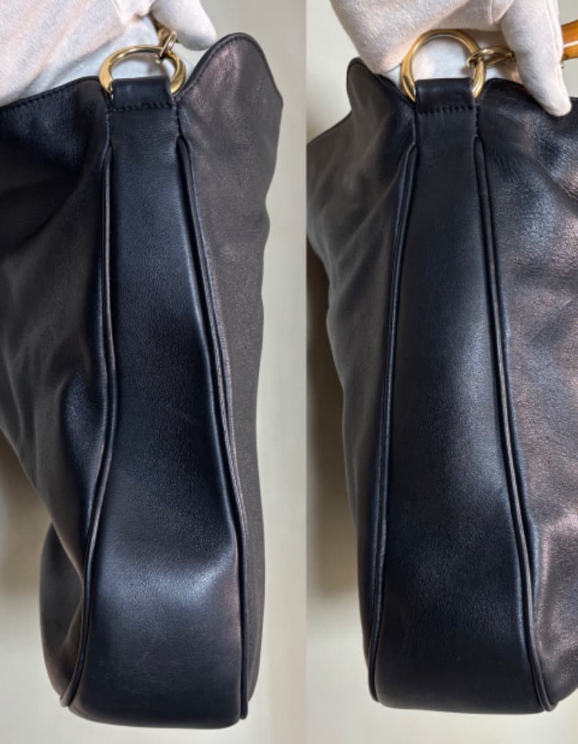 GUCCI グッチ バンブー 本革 2way ショルダーバッグ ハンドバッグ