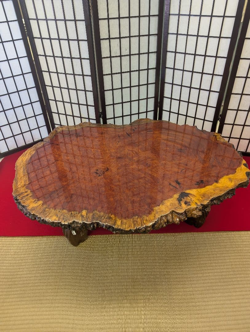 花梨瘤 瘤杢 玉杢 一枚板 総無垢 座卓 特大高級花梨材 葡萄杢 銘木 本花梨