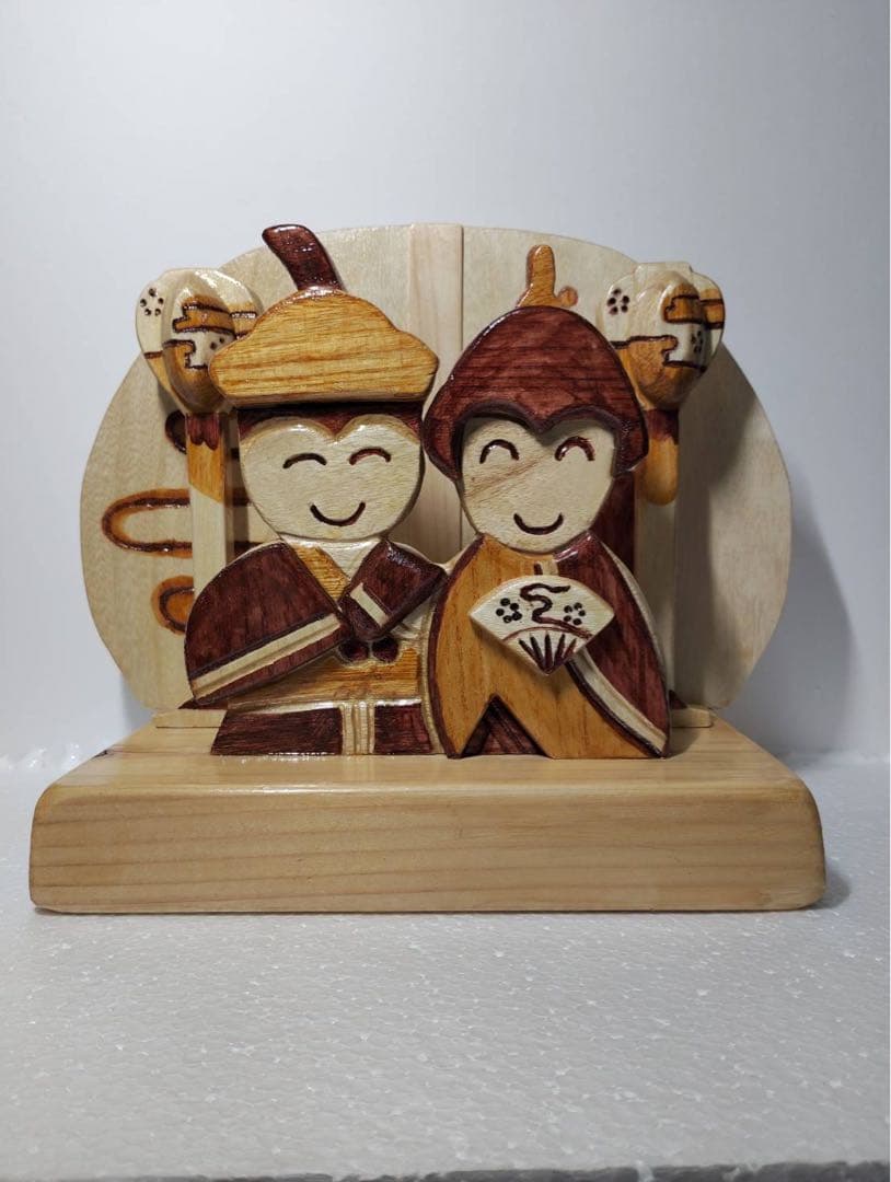 自作　木製雛人形