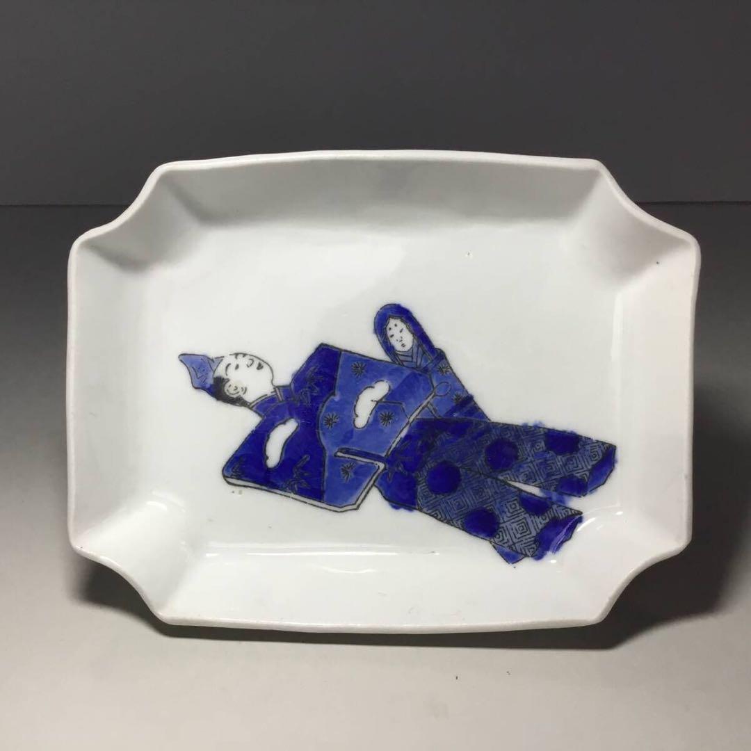 図変わり印判皿●お雛様●アンティーク 古伊万里 雛人形 立ち雛