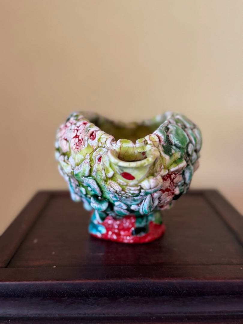 氏家昴大　織部漆赤塗片口　現代アート