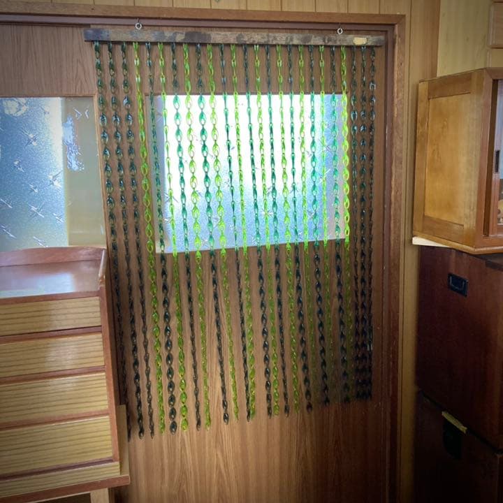 ビーズのれん　みどり　黄緑