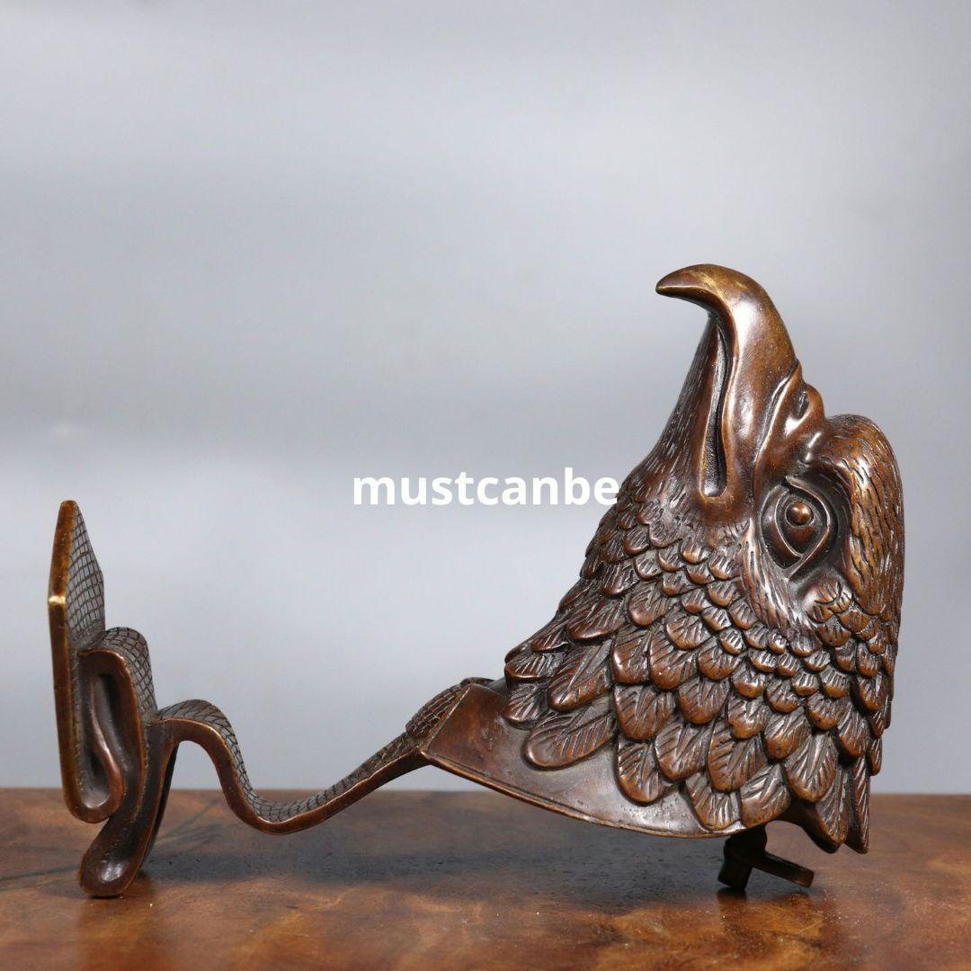 銅制 鷹頭 形独特な 装飾品 工芸品 置物