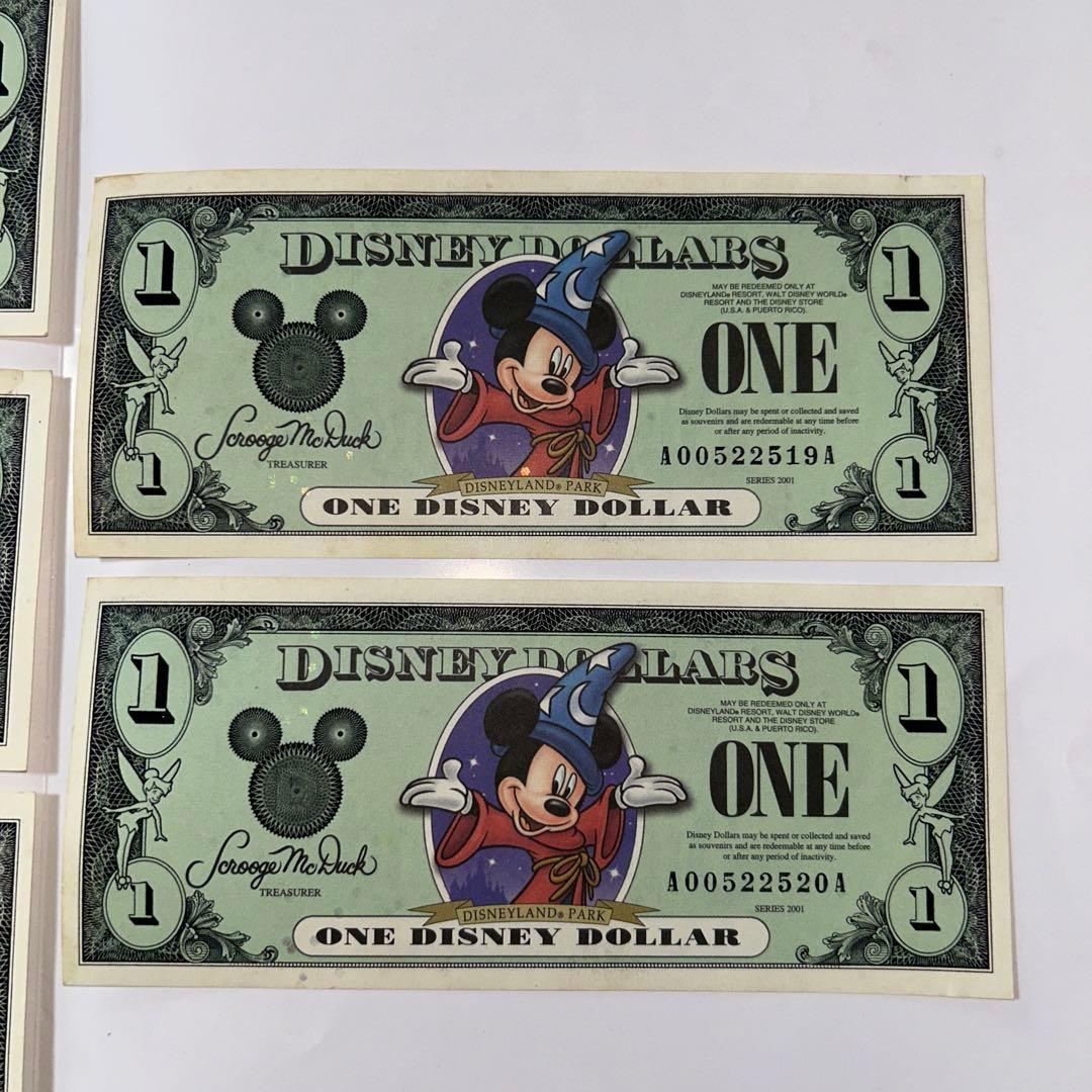 Disney dollar ディズニー　ドル　ミッキーマウス5枚セット