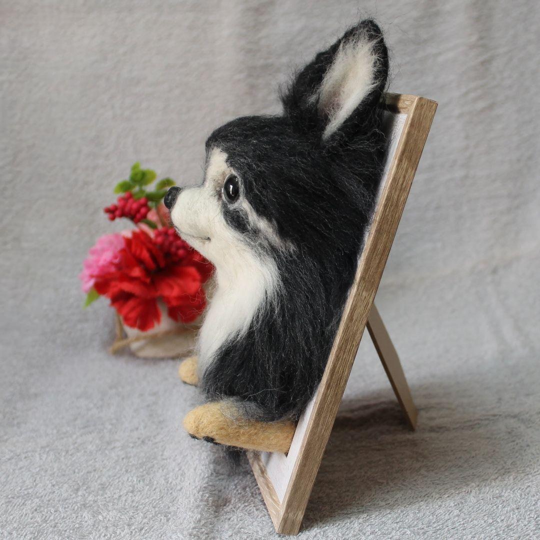 梅太郎さま専用 羊毛フェルト 額飾り 「リアルで可愛いワンちゃん」チワワ