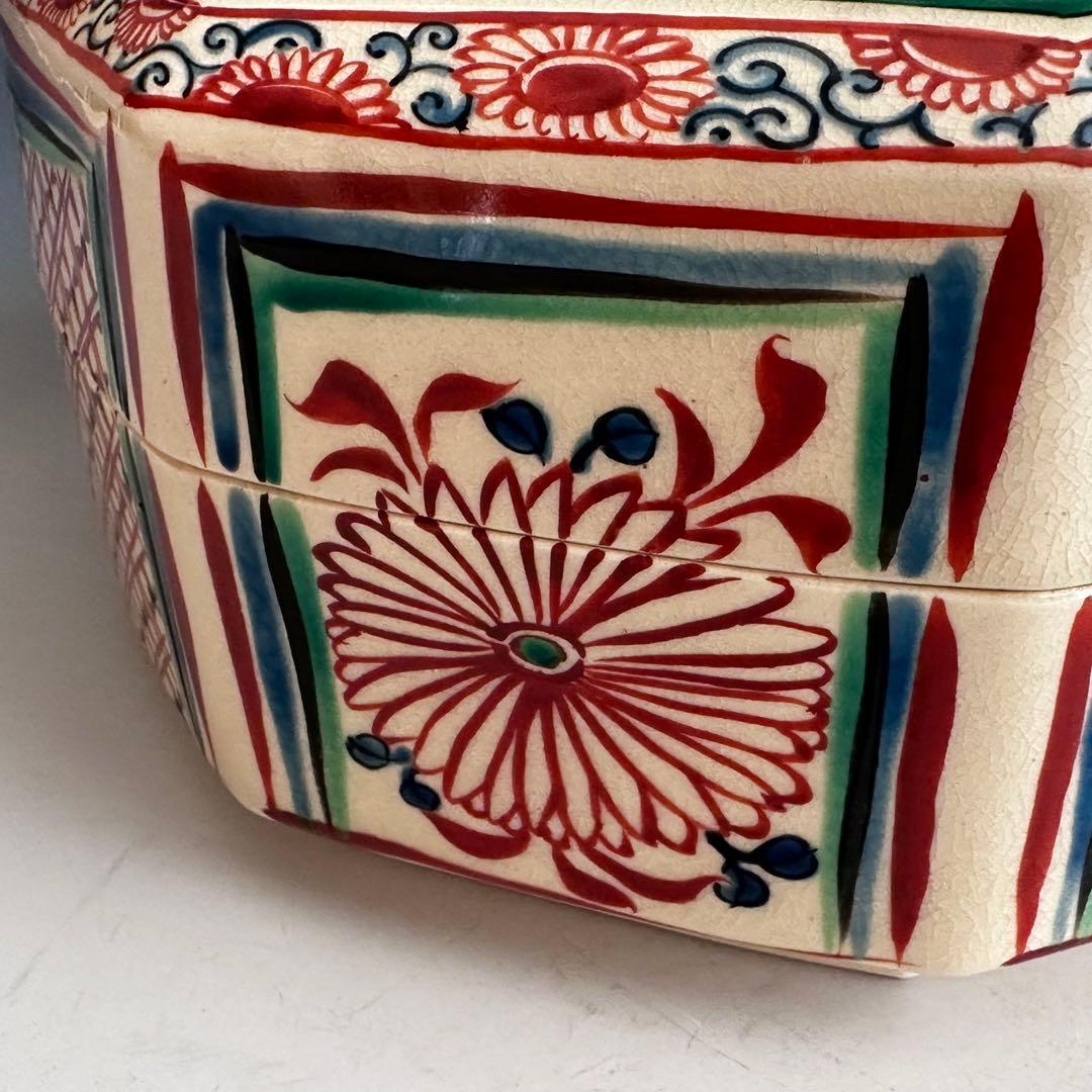 茶道具　安南手　赤絵　食篭　菓子器　前田宝泉　共箱　陶芸　京焼　茶会　稽古