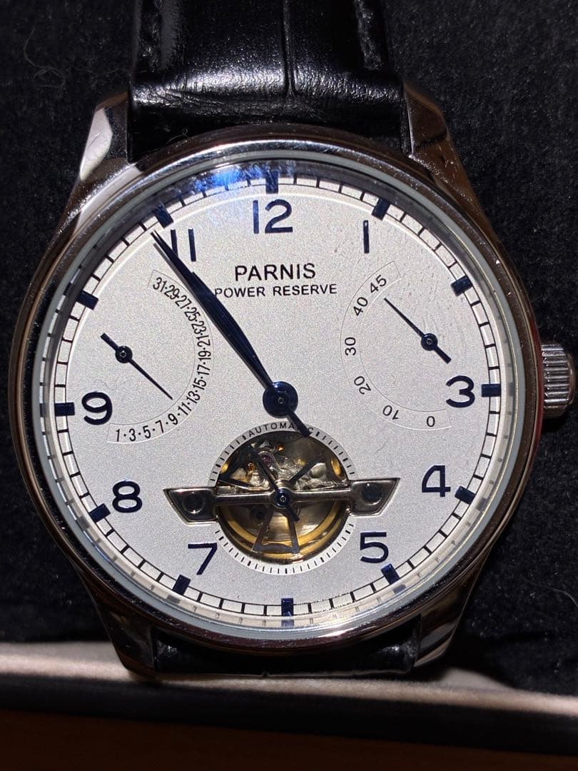 新品同様PARNIS 自動巻　パワーリザーブ　レトログラードカレンダー